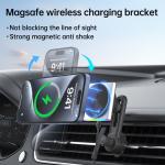 Metal Magsafe Wireless Charger For Cars 9-Color RGB Light Effect One-Hand