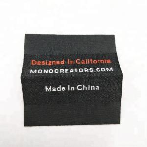 Wholesale Wholesale Customized Garment Logos Loop Folded Polyester Sewing on Damask Woven Labels for Clothing from china suppliers
