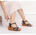 BS114 Bohemian Slope Heel Roman Shoes Women Summer Retro One With Vacation Large