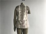 Mocha Color Ladies Faux Fur Gilet , Collarless Neck Faux Fur Coats TW75497