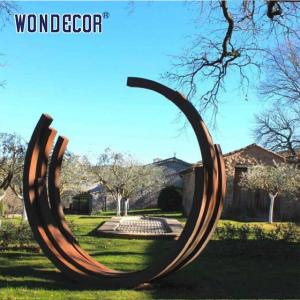 Wholesale Large outdoor garden abstract long strip ring weather resistant steel sculpture from china suppliers