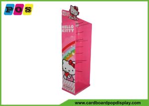 Wholesale Pink Printing POP Cardboard Peg Display Merchandising Floor Stand HD024 from china suppliers