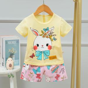 Wholesale Children'S Air Conditioning Summer Girls Cotton Pajamas 130cm Cartoon Long Eared Rabbit from china suppliers