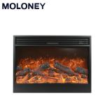 1020mm Built-in Black Electric Fireplace Heater 750-1500W Classic Wood Burning