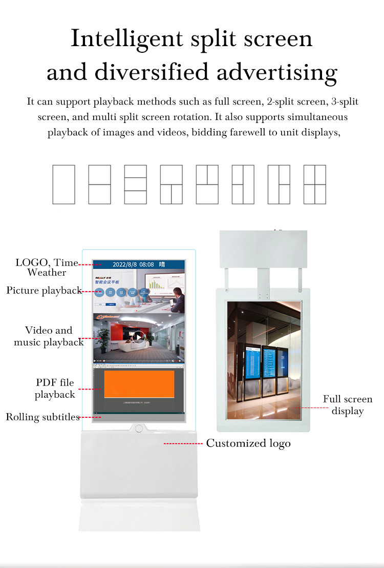 High Brightness Indoor LCD Digital Signage Shop Hanging Digital Signage Touch Display