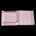 Luxury Pink Rigid 1000g Cardboard Foldable Packaging Box Book Shaped