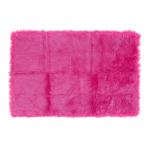 Deep Pink Colour Polyester Area Rugs / Faux Sheepskin Area Rug