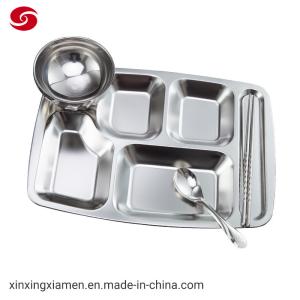 China                                  Stainless Steel Food Tray Rectangular Dinner Plate or Snack Serving Tray              on sale