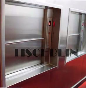 Wholesale Hairline St St Industrial Floor Type Fire Rated Dumbwaiter 200kg 300kg With Hinged Door 2-Panels Up Sliding Sealed Door from china suppliers