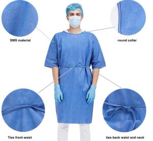 Wholesale 18gsm Dustproof SMS Disposable Patient Gowns Disposable Medical Scrubs from china suppliers