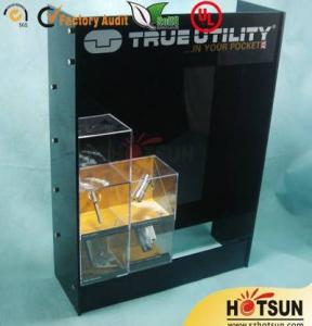 China Black Acrylic Wood Display Cabinets For Presenting Cosmetic / Cigarette on sale