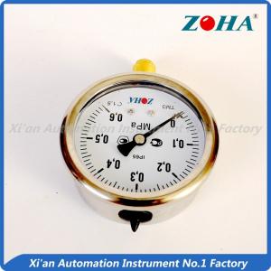 Wholesale High Temp Oil Filled Oil Pressure Gauge / Air Pressure Gauge Panel Mount 63mm from china suppliers