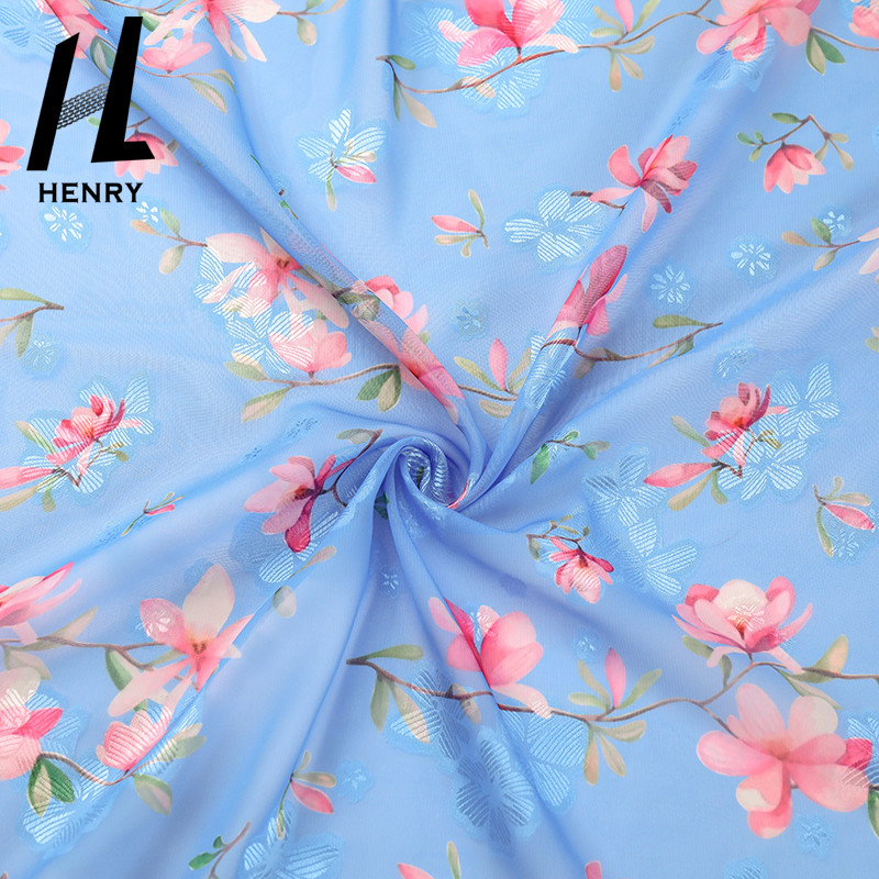 Breathable Soft Tulle Fabric Pure Polyester Dress Printing Process Chiffon Fabric