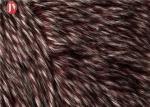 Wine Red Fake Fur Fabric , Ostrich Feathers Light Brown Faux Fur Animal Jacquard