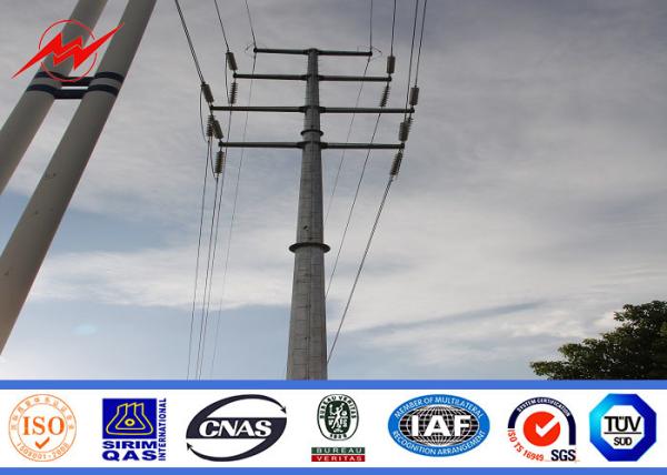 Power Transmission Galvanized Steel Pole , Outdoor Electrical Utility Poles 11