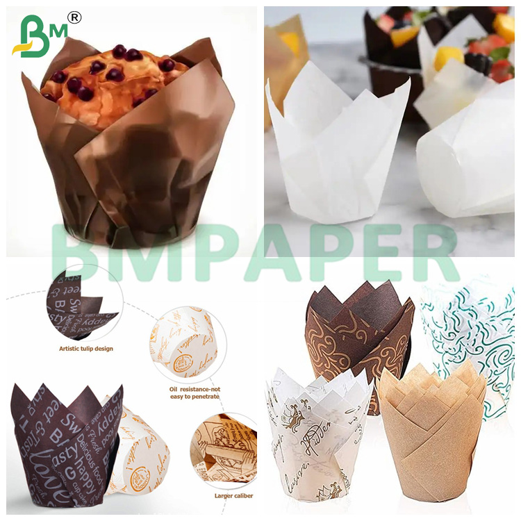 Brown Uncoated Cupcake Liner Paper Disposable Greaseproof 70 * 100cm