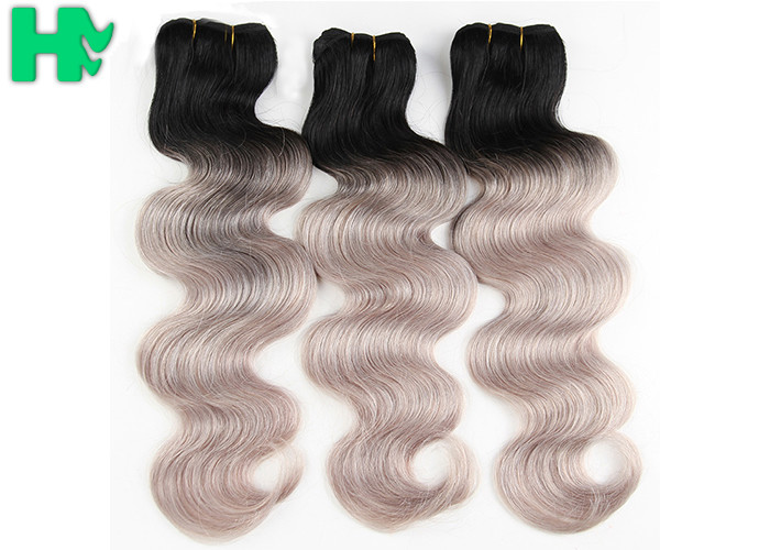 16 Inch Brazillian Human Remy Hair Extensions , Black Body Wave Hair