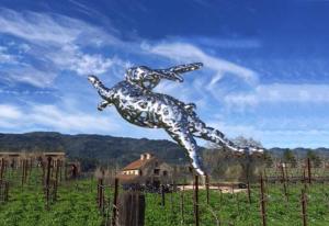 Wholesale Contemporary Metal Animal Lawn Ornaments Stainless Steel Running Rabbit from china suppliers