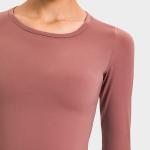 Slim Fit Activewear T Shirts Yoga Long Sleeve Crop Top With Thumb Hole