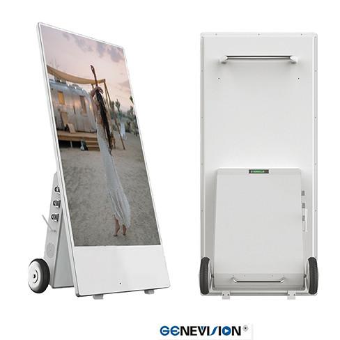 43 Inch Battery Powered Outdoor Digital Signage Movable Display Advertising