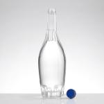 Transparent 750ml Flint Tequila Bottle with Aluminum Plastic PP Collar Material