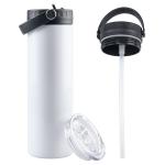 Double Wall 20 Oz stainless steel tumbler with straw Vacuum Insulated