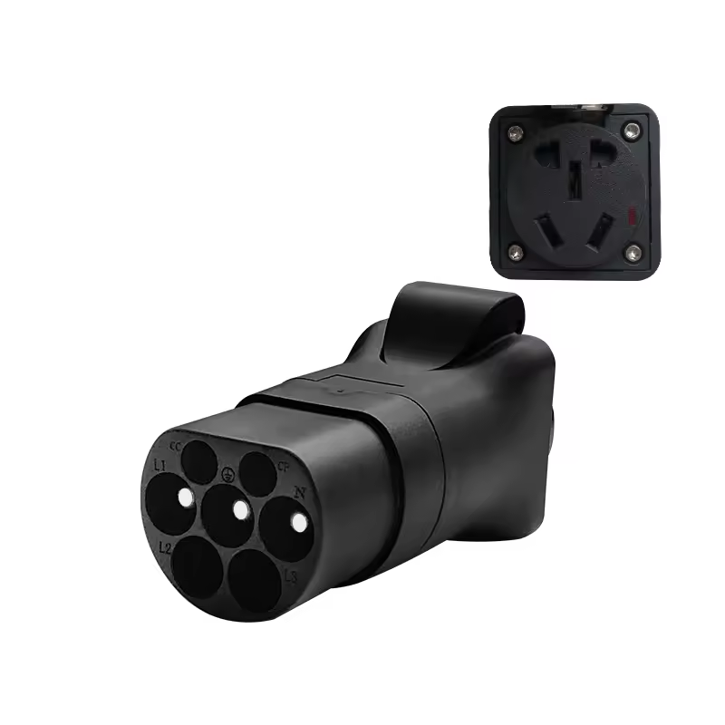 IP55 22KW Max EV Charger Adaptor GBT to Type2 AC Inlet Adapter for Electric Vehicles Charging Connector Outlet Plug 380V 32A