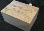 Nature Wood Color Wooden Crate Gift Box , Christmas Gifts Large Wooden Box With