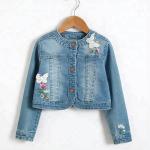 Embroidery Snap button/Lace with Long sleeve denim jacket