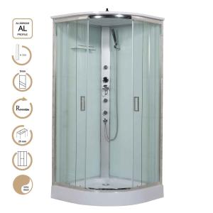 Wholesale 5mm Glass Sliding Door Shower Cabin with Chrome Profile and Shower Tray from china suppliers