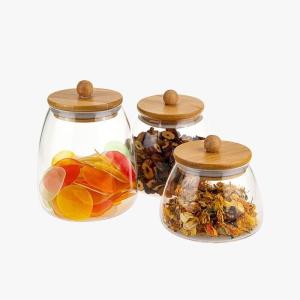 Wholesale Borosilicate Stripe Glass Storage Jars Kitchen Storage Glass Tea Canister from china suppliers