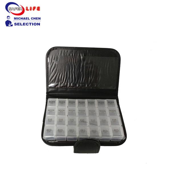Wallet Pocket Pill Dispenser Box Case Organizer Container Medicine PU Cover 28