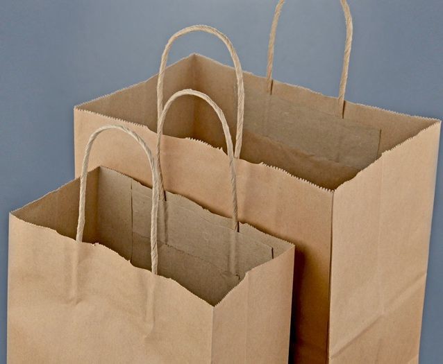 Portable brown paper bag