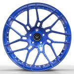 Custom Blue Brush Staggered 1 Piece Forged Wheels 18 19 20 21 And 22 Inches For