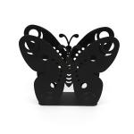 Eco Friendly Black Metal Napkin Holder Creative Design For Coffee Shops / Office