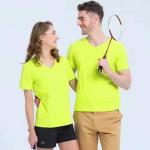 V neck Customized logo printed T-shirt 200g 100% combed cotton
