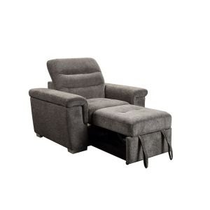 Wholesale Headrest Adjustable Grey noon break office Convertible chair with pull out bed single sofa chair Foam Lounge Chair from china suppliers
