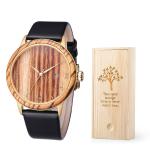 RoHS Ladies Wooden Wrist Watch Classic Design Genuine Leather Strap