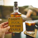 organic bamboo drink coaster set tin plate coaster with square shape for high