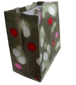 Wholesale Colorful dots PP Woven Reusable Carrier Bags , Light Grey Nylon Tape Handle from china suppliers