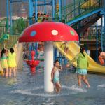 Outdoor Amusement Rainbow Mushroom Kids Water Playground Galvanized Carbon Steel