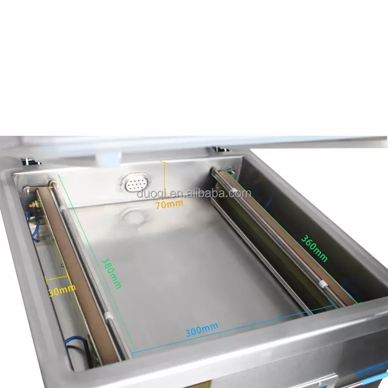 DUOQI DZ-360 Nitrogen Stand Type Double Sealing Bar Vacuum Sealer for Meat Food Packing