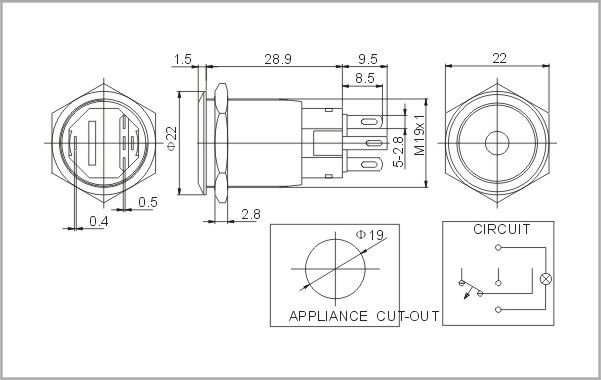16mm illuminated stainless steel push button switch turn button switch