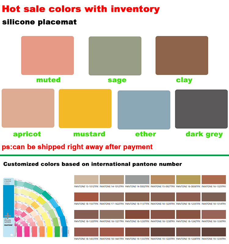 Flexible BPA Free Placemats Custom Print Heat Resistant Silicone Mats For Baby Feeding