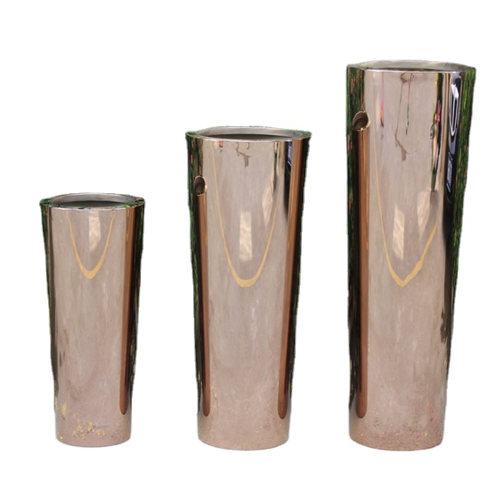 Custom Steel Garden Planter Cylinder Stainless Steel Large Flower Pots