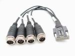 Black 28AWG 0.3 Meter 4PIN Aviation Connector Cable