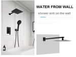 Black Painted Shower Wall Faucet Stainless Steel Material Great Deforming