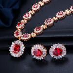 CZ Pendant Necklace for Women Necklace Bracele Earring Ring Jewelry Wedding