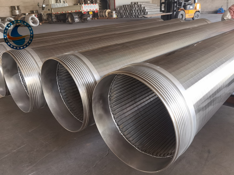 Od 14" Vee Shaped Wire Water Well Screen Pipe With Threaded Ends