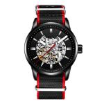 30m Life Waterproof Skeleton Mechanical Watch Stereo Dial Nylon Wrist Watch